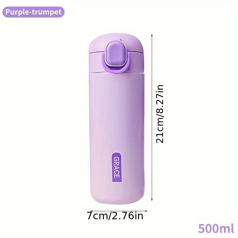 Tazza termica per acqua sportiva in acciaio inossidabile dal design elegante con coperchio - Tazza da viaggio doppiamente infrangibile per corsa all'aperto, ciclismo e campeggio_voghion.com