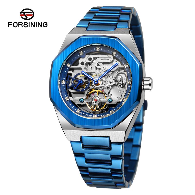 Men's Automatic Mechanical Watch With Luminous Hands, Three Subdials, And Day Display - Stainless Steel Band Six Pin Week Steel Belt Mechanical Watch_voghion.com