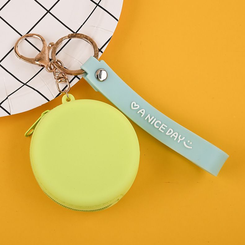 New Creative Silicone Solid Color Children's Coin Purse Toddler Points Storage Wrist Strap Round Bag_voghion.com