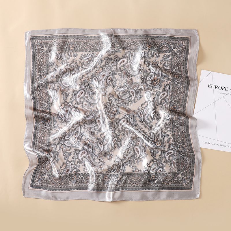 60cm Silk-Like Square Scarf Flight Attendant Style Neck Scarf Elegant Uniform Accessory Handbag Tie_voghion.com