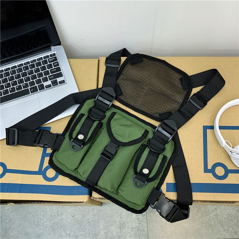 Tactical Ins Trendy Brand Functional Men's Wind Running Exercise Vest Chest Bag_voghion.com