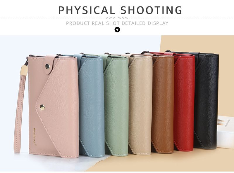 New BAELLERRY ladies long wallet thin multi-card mobile phone bag fashion clutch wholesale_voghion.com