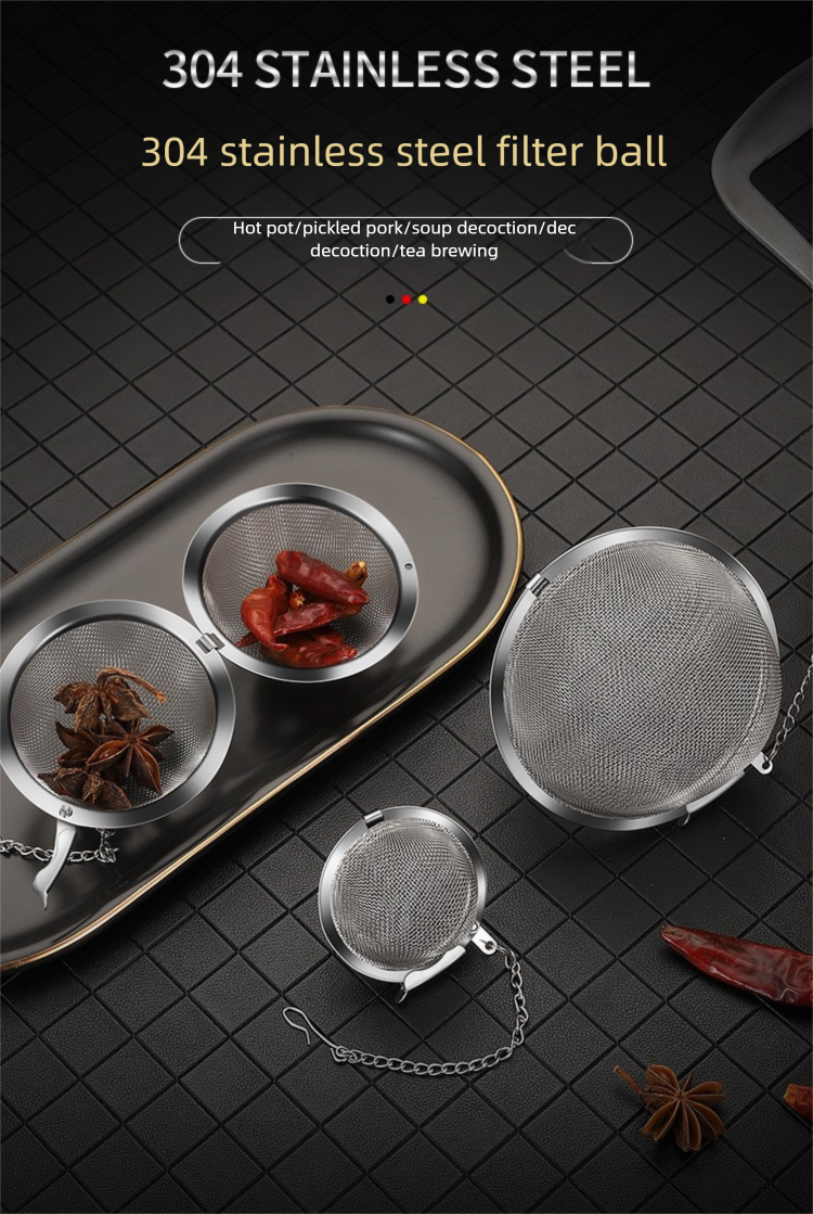 Infusore per filtro in acciaio inossidabile 304, colino per zuppa, brasatura, condimento, cucina, tè, sfera aromatica_voghion.com
