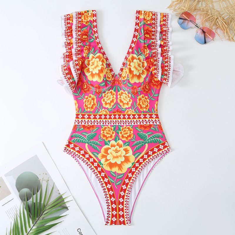 Damenbekleidung Sexy Einteiler Badeanzug Weiblich Bedruckt Zweiteiliger Chiffonrock Badeanzug Anzug_voghion.com