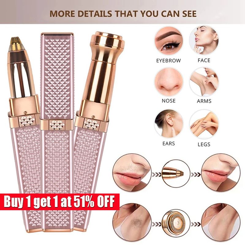 USB Rechargeable Painless Electric Eyebrow Trimmer Remover Epilator Trimmer UK_voghion.com