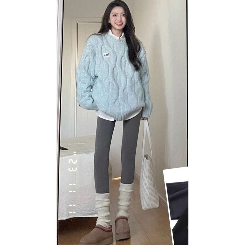 Pantaloni da squalo color caffè di qualità per donna, abbigliamento esterno, nuovo stile autunno inverno 2025, artefatto a gamba nuda, yoga_voghion.com