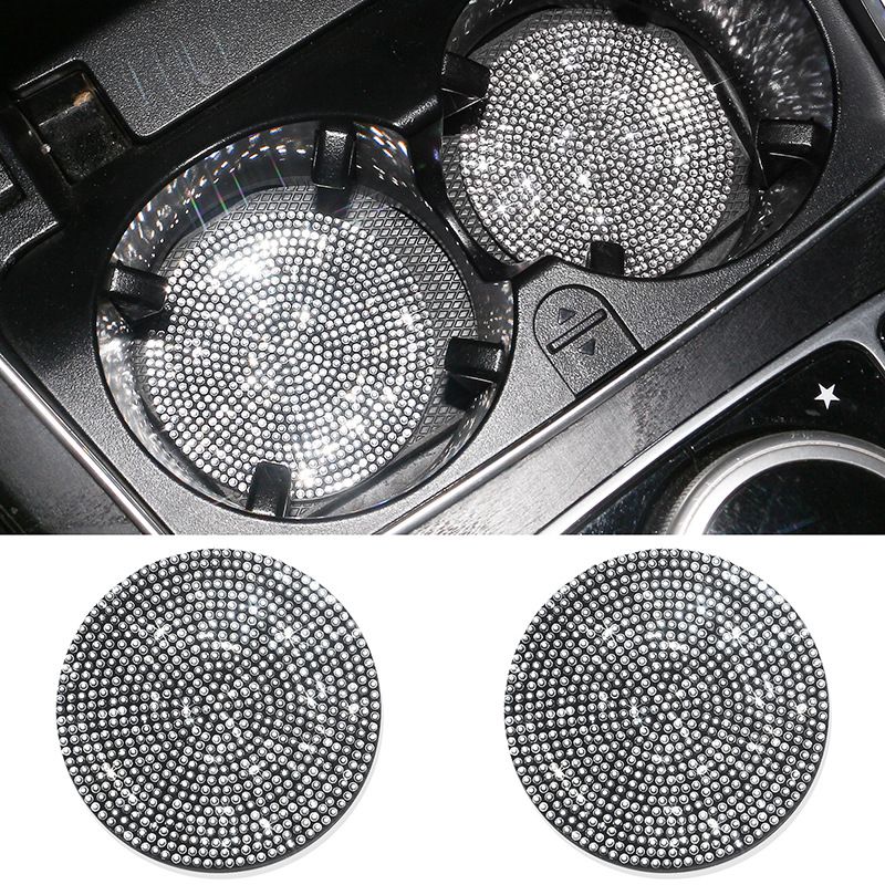 Auto gemonteerde diamant, watermat met diamantinleg, zachte rubberen autobekermat, universeel voor voertuigmodellen_voghion.com