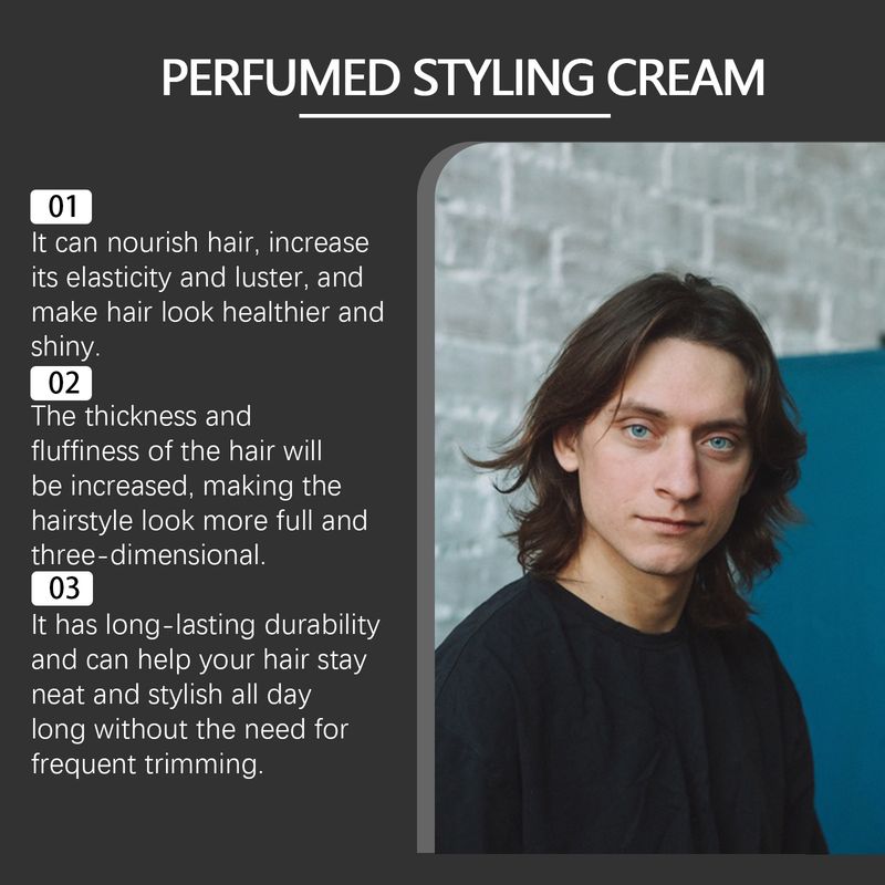 Aromatische Stylingcreme für Männer, erfrischendes Styling, dreidimensionales Styling, nicht fettende Haarcreme_voghion.com