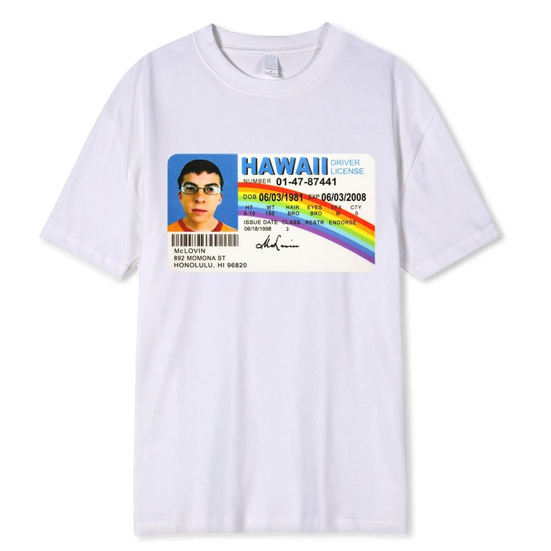 Homme t Shirt Sommer Männer Mclovin Id Karte Superbad Geek Herren Baumwolle Unisex t-Shirt Teenager Kühle Weiche Kleidung_voghion.com