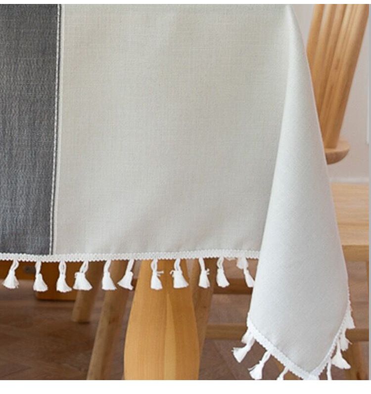 Minimalist Tablecloth – Striped Polyester Linen Blend – Non-Slip & Heat-Resistant – Rectangle Dining & Coffee Table Cover – Picnic Mat_voghion.com