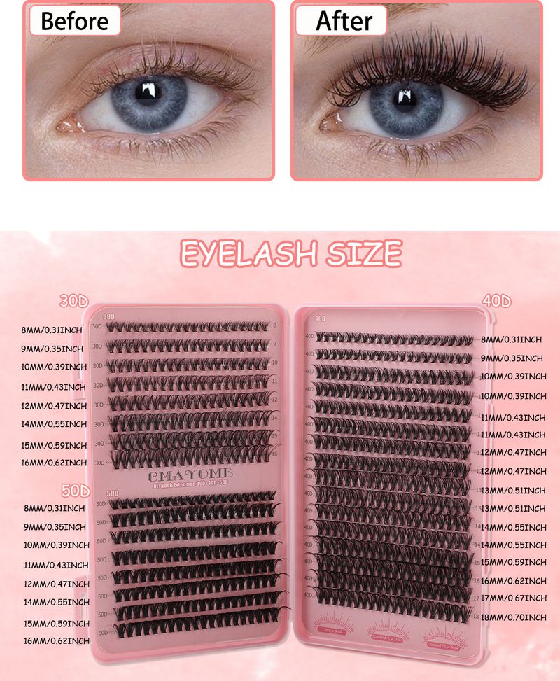 False Eyelashes 30d40d Eyelash Book Thick Single Cluster Hair 640 Cluster Segmented False Eyelash D Curved Single Cluster False Eyelash_voghion.com