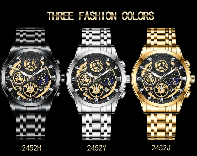 New Sun, Moon And Star Men's Watch Hollow Calendar Tourbillon Quartz Waterproof Watch Men's Watch_voghion.com