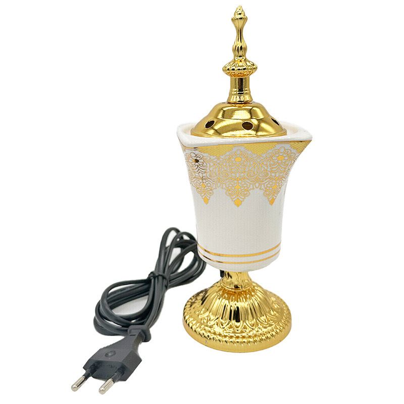 Home Furniture ceramic plug in incense burner Middle Eastern Arabic electronic incense burner indoor sandalwood incense burner_voghion.com