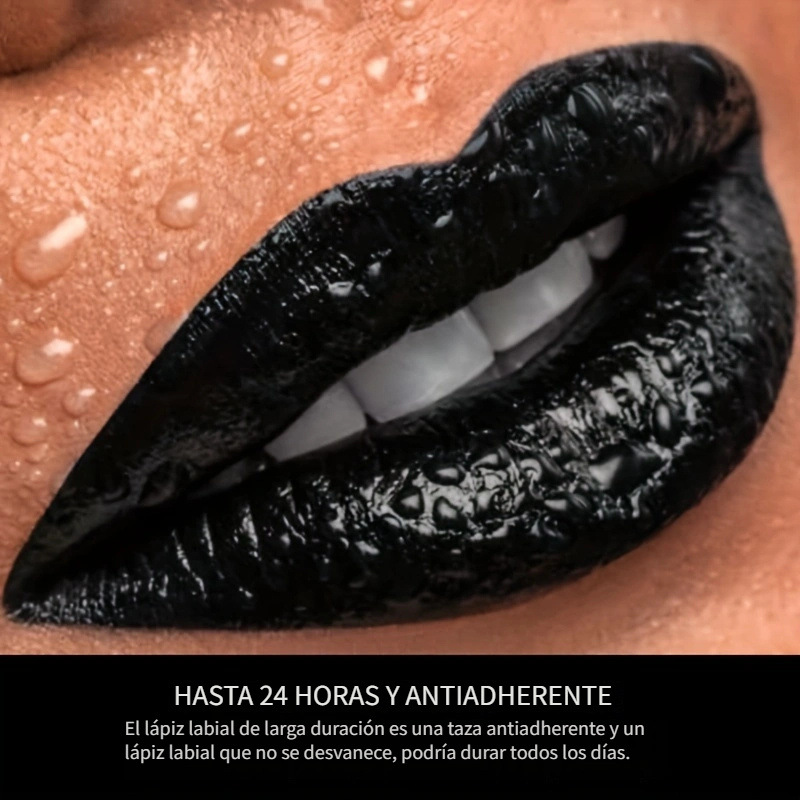 Neuer USHAS Halloween Spot Mouth Schwarzer Lippenstift, wasserfest, langlebig, matt, Lippenstift, Farbe, Make-up, Lipgloss_voghion.com