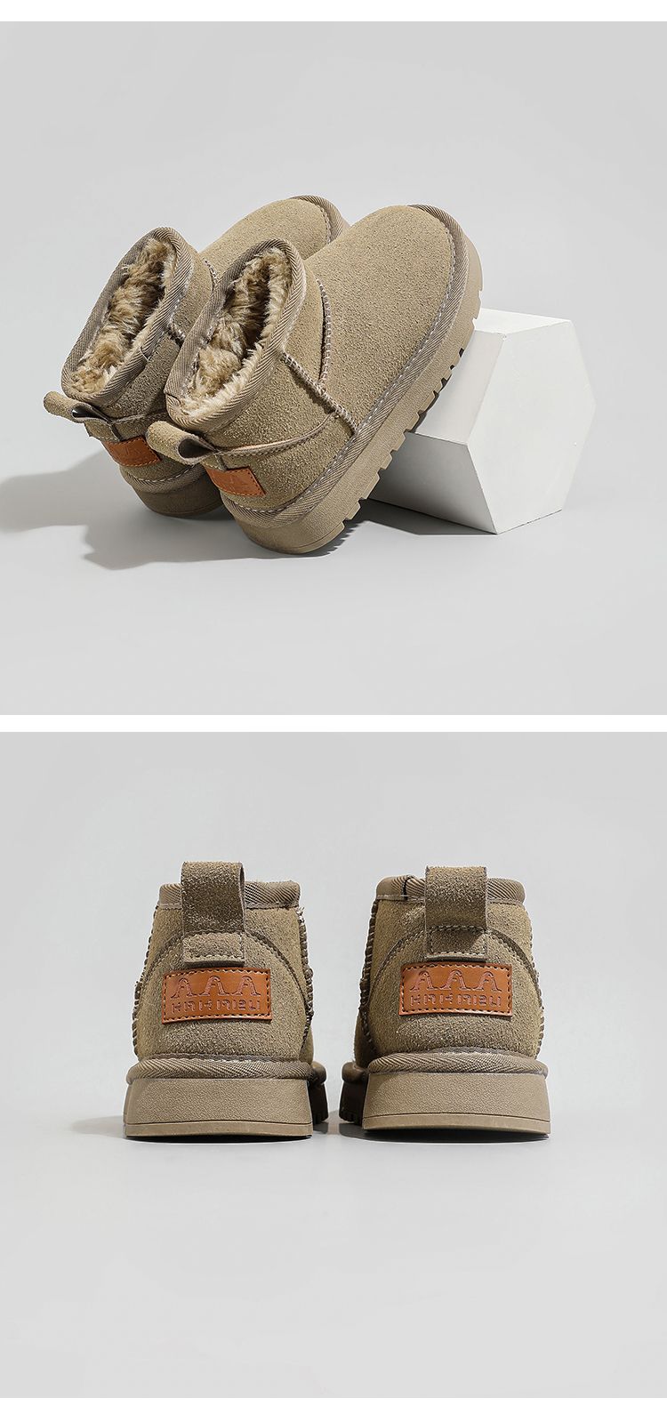 Koreanske barnesko i størrelse 26-41, snøstøvler, vinter, nye, tykke bomullssko for mellomstore og store barn._voghion.com