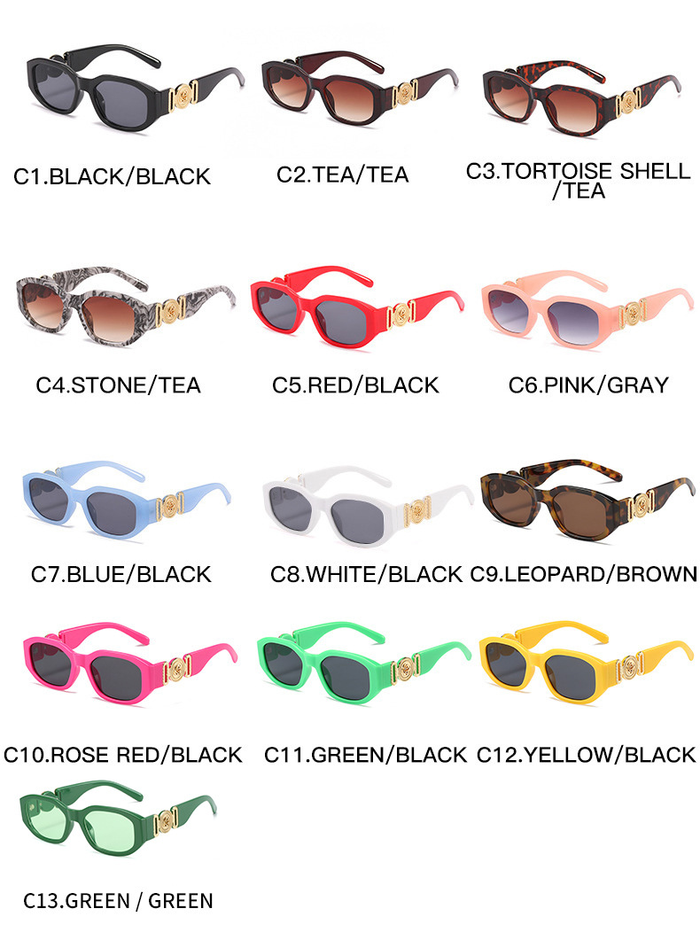 2021 Neue kleine Box trendige polygonale Brille im Kopfstil personalisierte Muster-Sonnenbrille_voghion.com