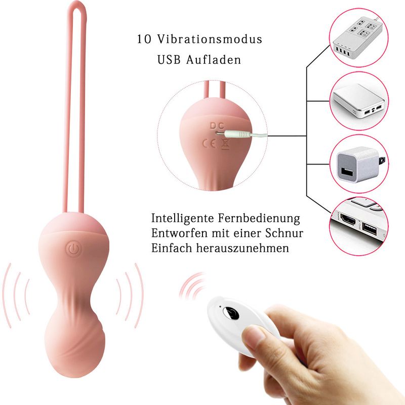 Kabelloser Fernbedienungsvibrator für Frauen, neuer vollflächiger Mini-Hantelball aus Silikon, Sexspielzeug für Erwachsene_voghion.com