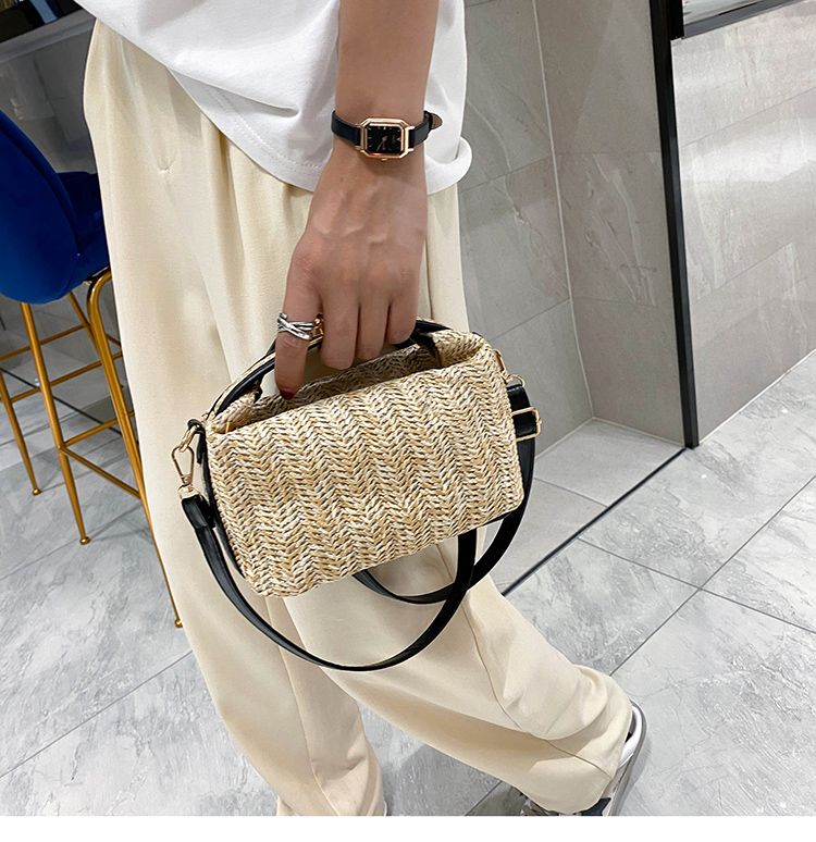 2024 Nieuwe lente/zomer kleine tas voor dames Trendy Koreaanse editie Veelzijdige crossbody tas Eenvoudige en frisse handtas met één schouder van grasweefsel_voghion.com