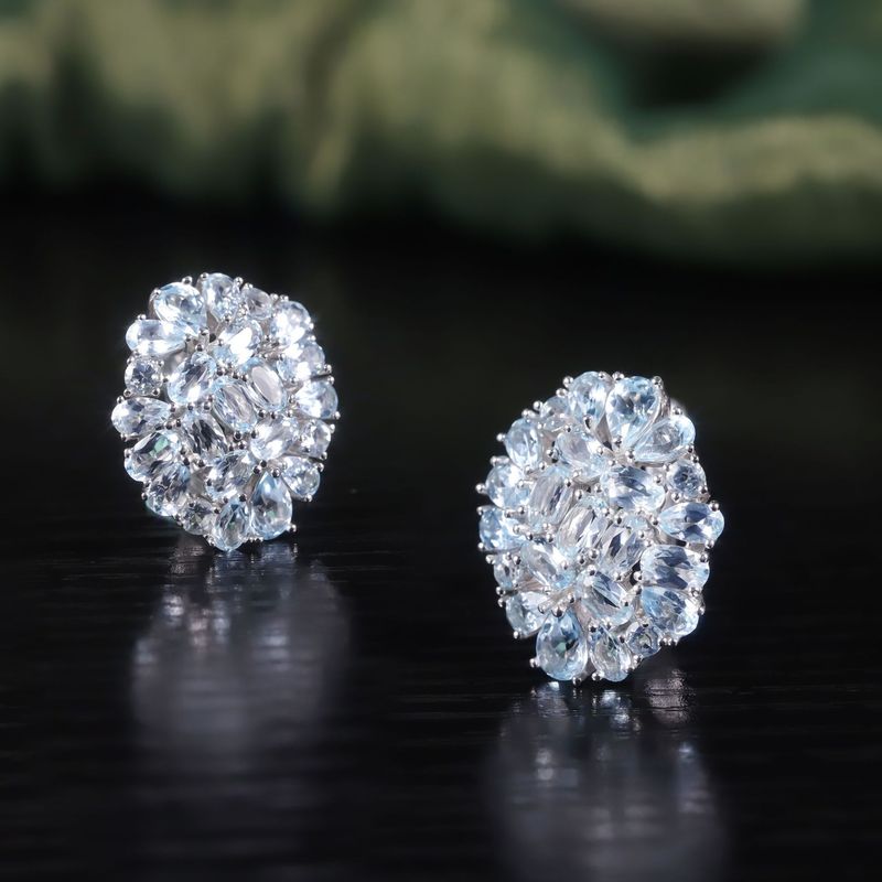 Luxus S925 Sterling Silber Eingelegte Natürliche Topas Ohrringe Für Frauen Edelstein Ohrringe High-End-Ohrringe Neue_voghion.com