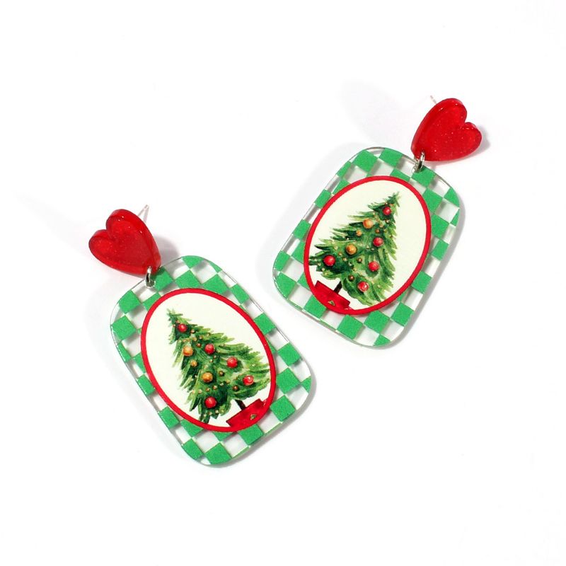 Set di gioielli da donna, orecchini natalizi alla moda, albero di Natale in acrilico, orecchini natalizi di Babbo Natale_voghion.com