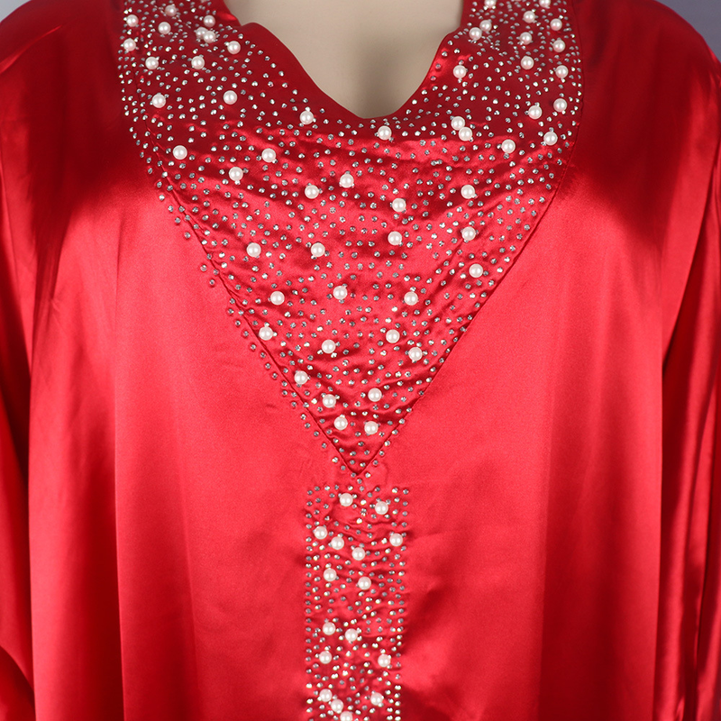 Dametøj plus size kjole rayon flagermusærmer plus size morgenkåbe varme rhinsten og kanonperler afrikansk tøj_voghion.com