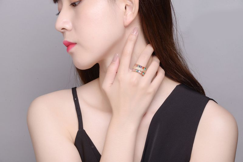 colorful ring female fashion rainbow color girlfriends ring color bare stone inlaid jewelry accessories zircon_voghion.com