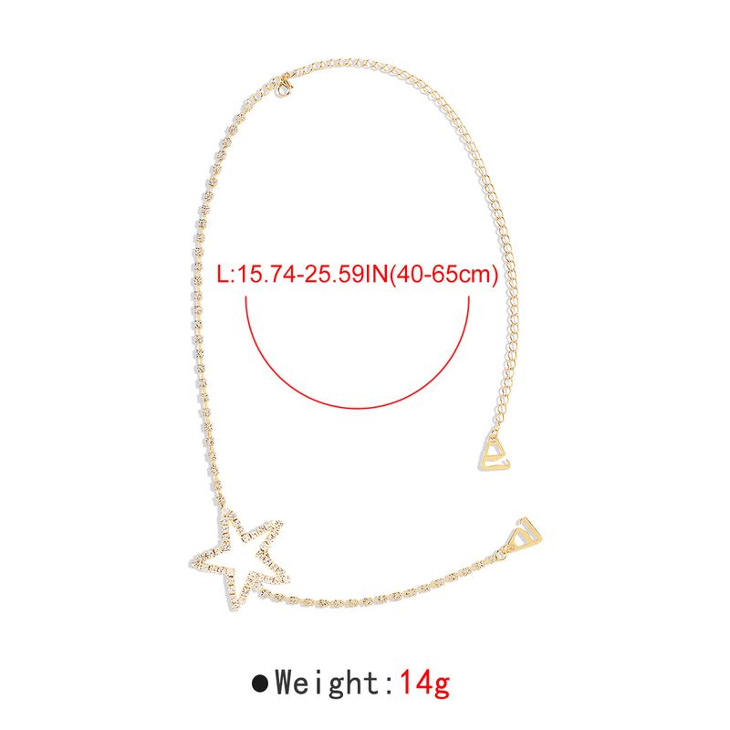 Catena a tracolla geometrica in stile europeo e americano, catena ad artiglio, sexy farfalla, fiore, catena per il corpo, temperamento, tracolla semplice e creativa._voghion.com