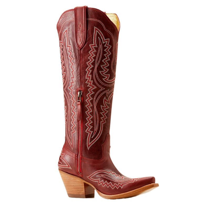 Plus-size western cowboy boots with pointed toes and chunky heels_voghion.com