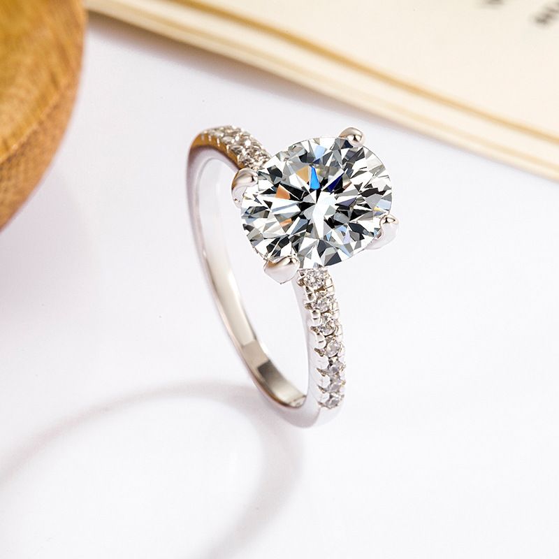 Sterling Sëlwer S925 Moissanit Ring Oval Pigeon Ee 3 Karat Diamant Ring_voghion.com