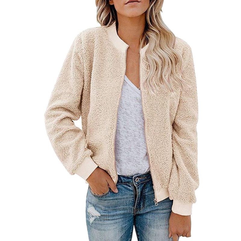 Fleecejack met rits voor dames - comfortabele winteroutfit met zachte sherpavoering, lichtgewicht en warm, casual streetwear_voghion.com