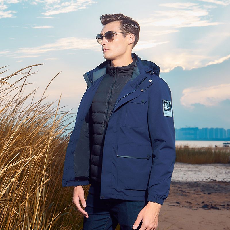 Winddichte wasserdichte 3-in-1-Wanderjacke für Herren im Freien_voghion.com