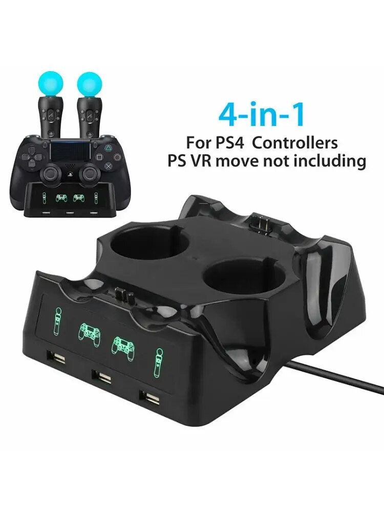 4 in 1 Controller Charger Dock Quick Charging Station Stand for PS4/MOVE/PS4 VR_voghion.com