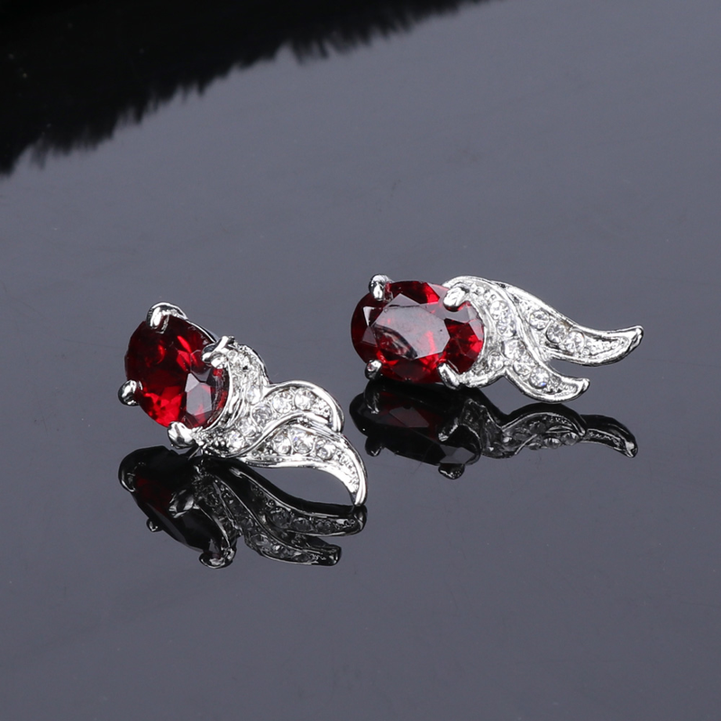Set di gioielli per collana alla moda in cristallo rosso da sposa. Accessori per orecchini da sposa con perline africane da donna_voghion.com