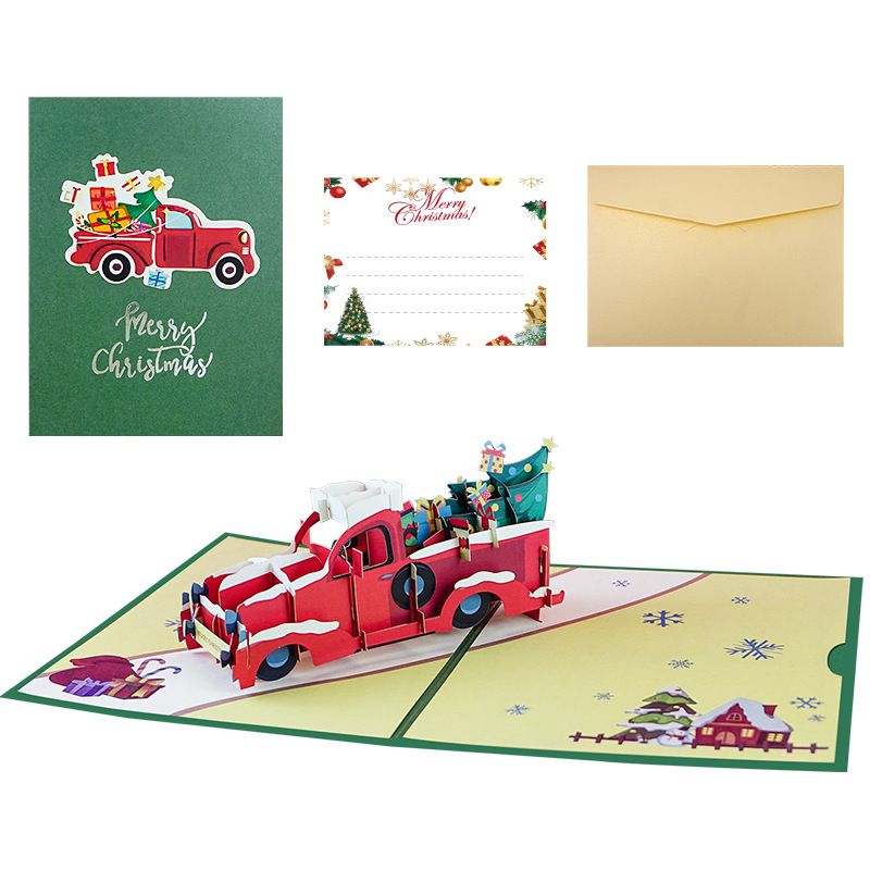 Christmas 3D Pop-Up Cards With Gold Foiling – Festive Holiday Greeting Cards For Family & Friends Custom Holiday Envelopes_voghion.com