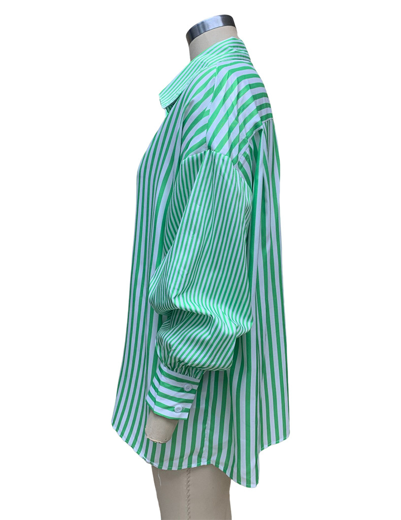 Abbigliamento da donna Camicia stile semplice e alla moda Camicia a righe a maniche lunghe_voghion.com