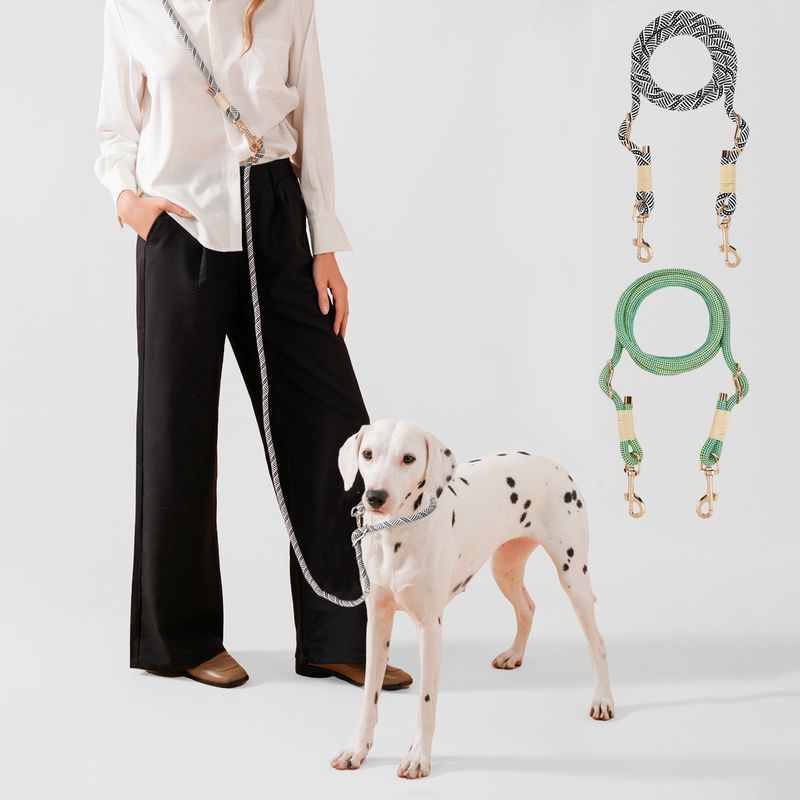 Guinzaglio multifunzionale per cani 10 in 1, nero e bianco/turchese_voghion.com