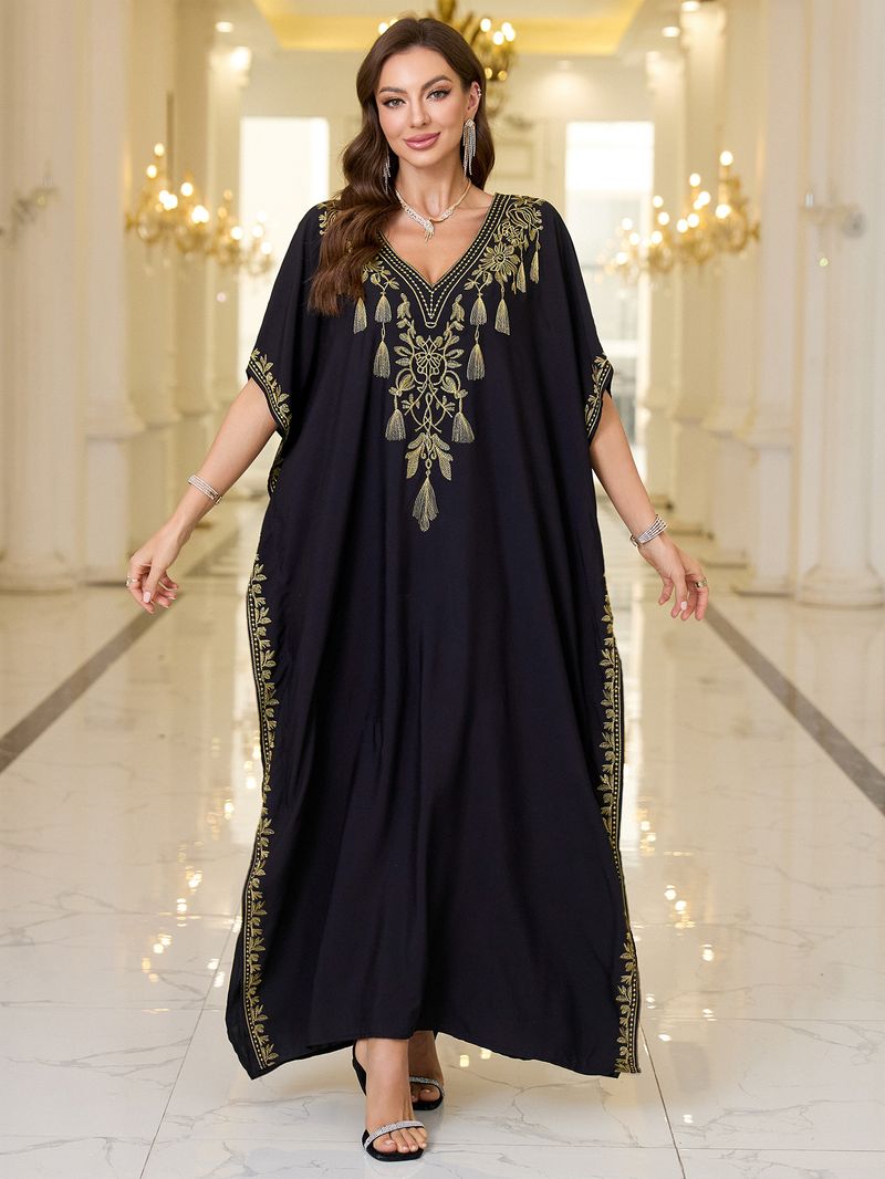 Robe de plage brodée en coton pour femme_voghion.com