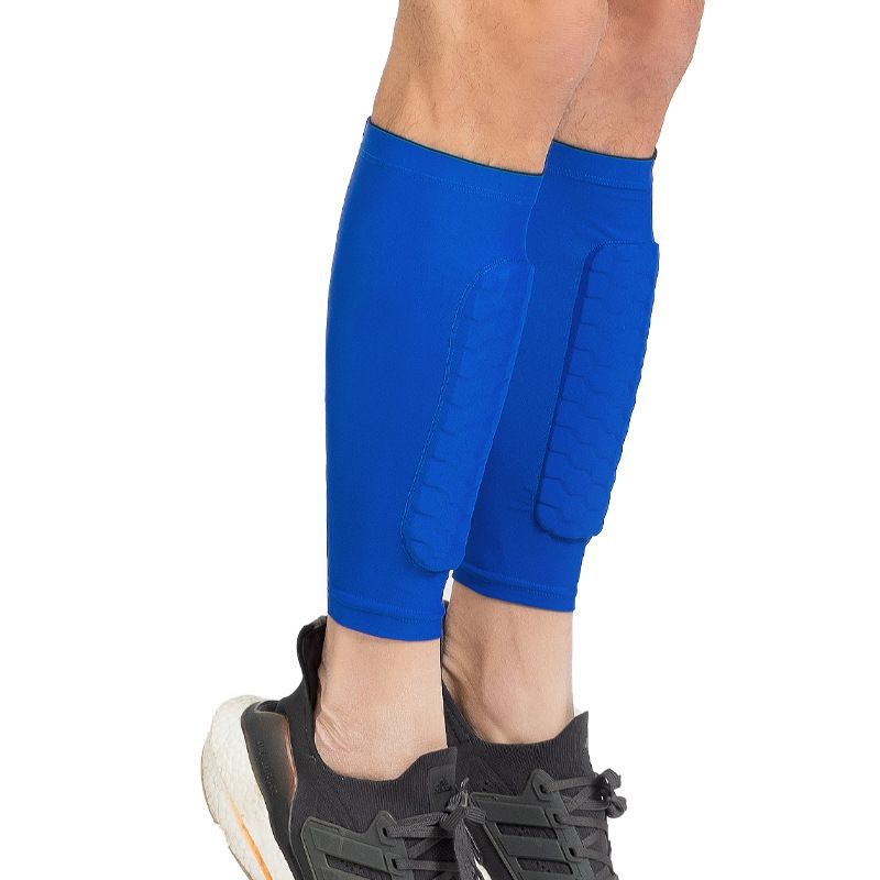 Honeycomb Calf Guard Lycra Professional Silicone Non Slip Football Sports Calf Protector Basketball Game Anti Collision Leg Guard_voghion.com