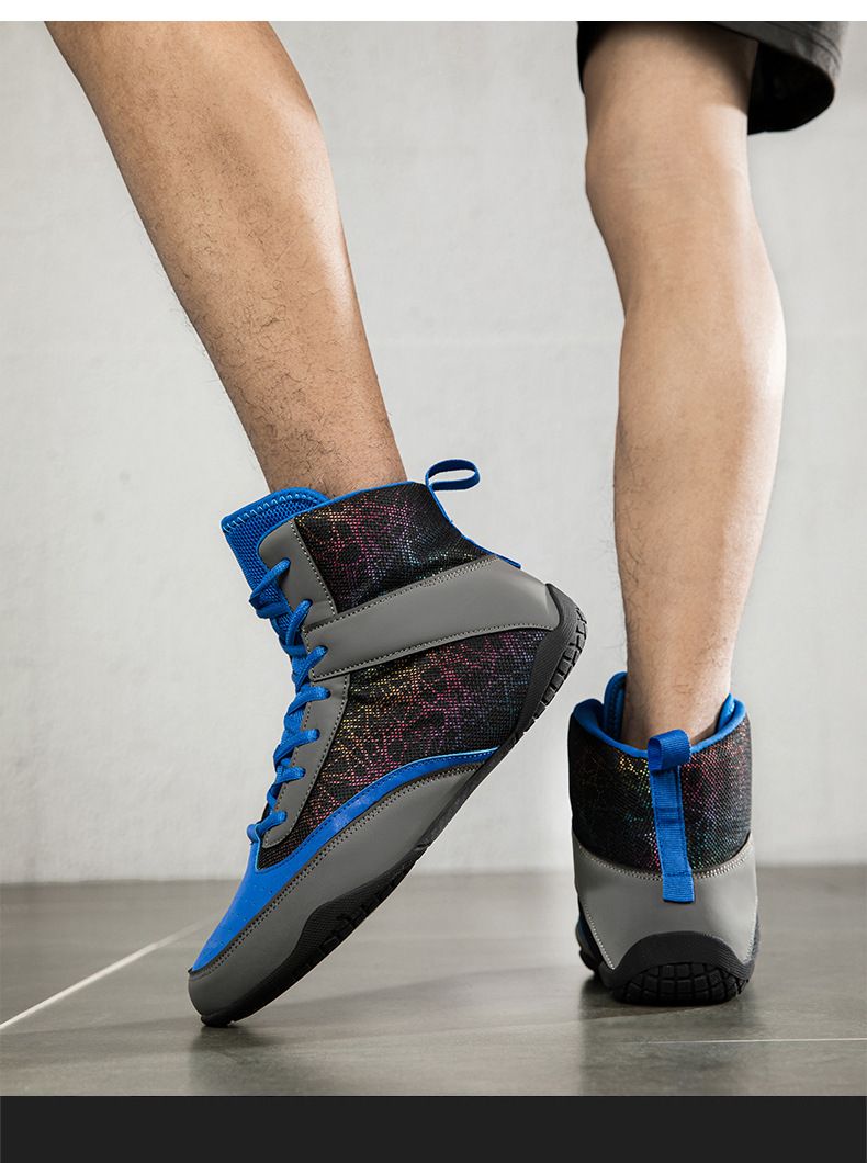 Zapatos de boxeo profesionales para hombres y mujeres, transpirables, de suela suave para interiores, para lucha libre, entrenamiento de combate y lucha libre._voghion.com