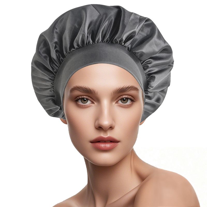 Cross-Border New Women's Wide-Brim High Elasticity European And American Beauty Salon Shower Cap Polyester Hair_voghion.com