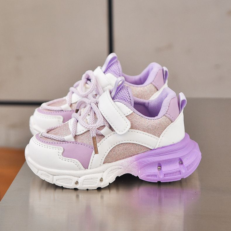 Chaussures de sport coréennes pour filles, printemps-automne 2025, chaussures de course à LED pour enfants, semelles souples, vente en gros_voghion.com
