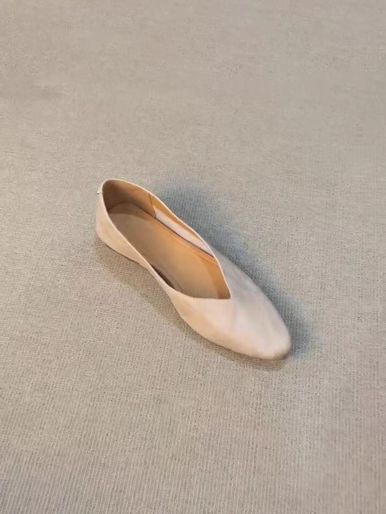 Sheepskin Version ~ Commuting Flat Women, Versatile Simple Slip-On Pointed Toe Shallow Mouth Professional Shoes For_voghion.com