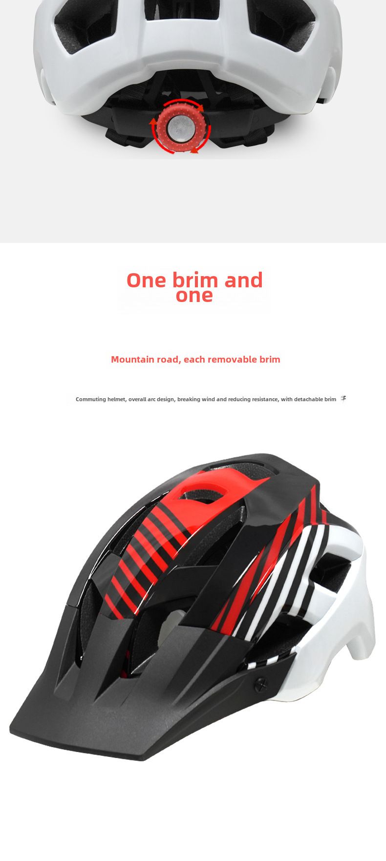 Fahrradhelm mit großer Krempe Fahrradhelm Einteiliger Fahrradhelm für Erwachsene_voghion.com