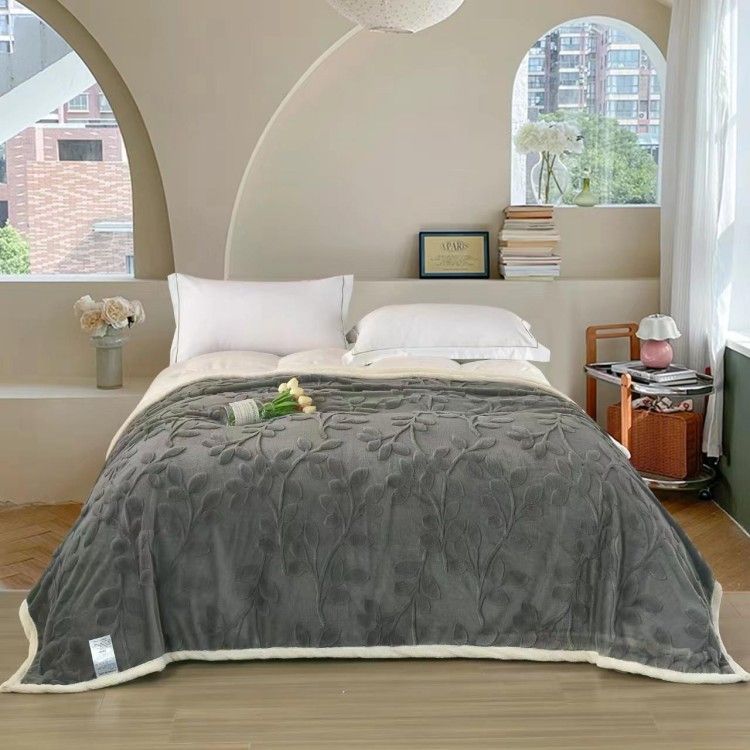 Thick Warm Blanket Flower Blanket Flannel Blanket Office Nap Blanket_voghion.com