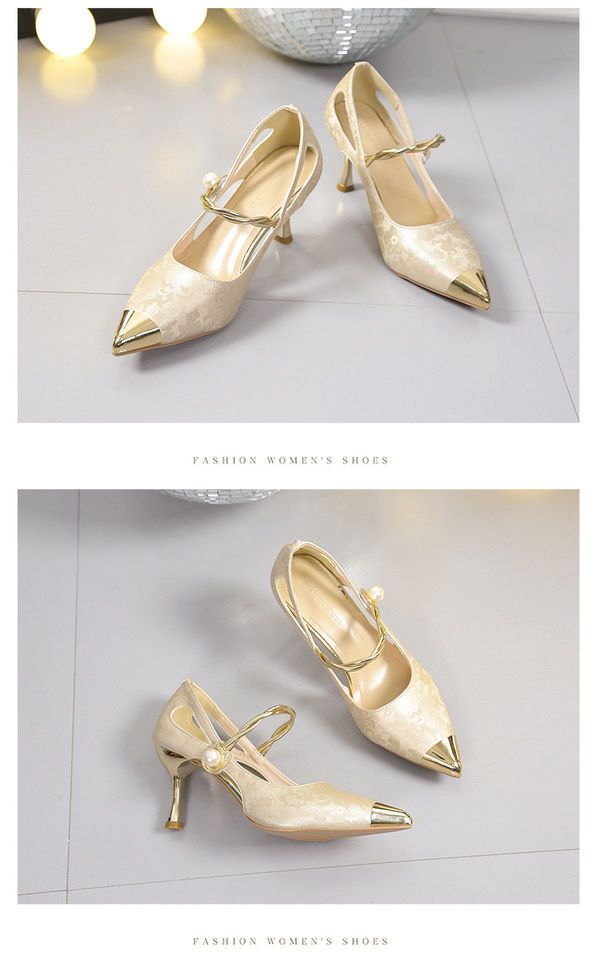 Nuove scarpe col tacco alto a punta cinesi in stile nazionale per l'estate 2025, con tacco sottile e un tocco di lusso. Baotou da donna_voghion.com