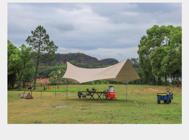Tenda da campeggio antivento per esterni con tettuccio riflettente, attacco fisso, corda regolabile, ispessita ed estesa_voghion.com
