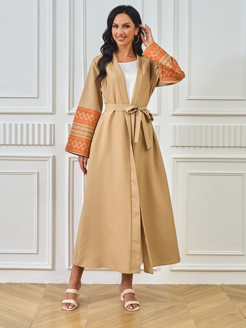 Sieviešu apģērbs Abaya Tuvo Austrumu musulmaņu modes elegants kardigans izšūta kleita sieviešu halāts_voghion.com