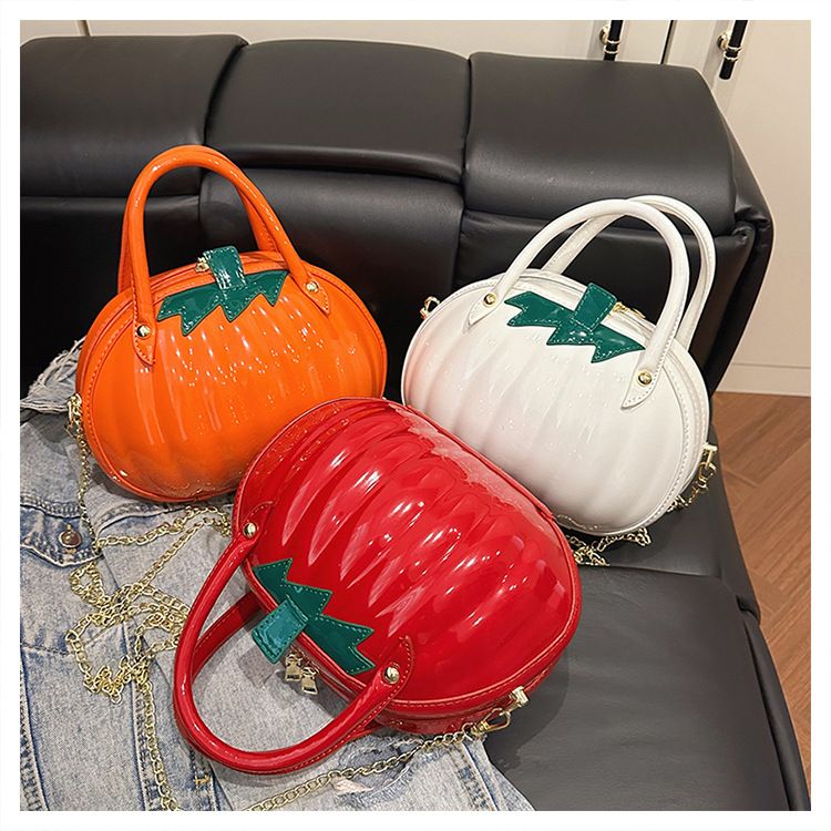 Halloween Kürbis 2025 Neue modische Persönlichkeit Design Stilvolle Handheld Schulter Kette Kleine Runde Tasche_voghion.com