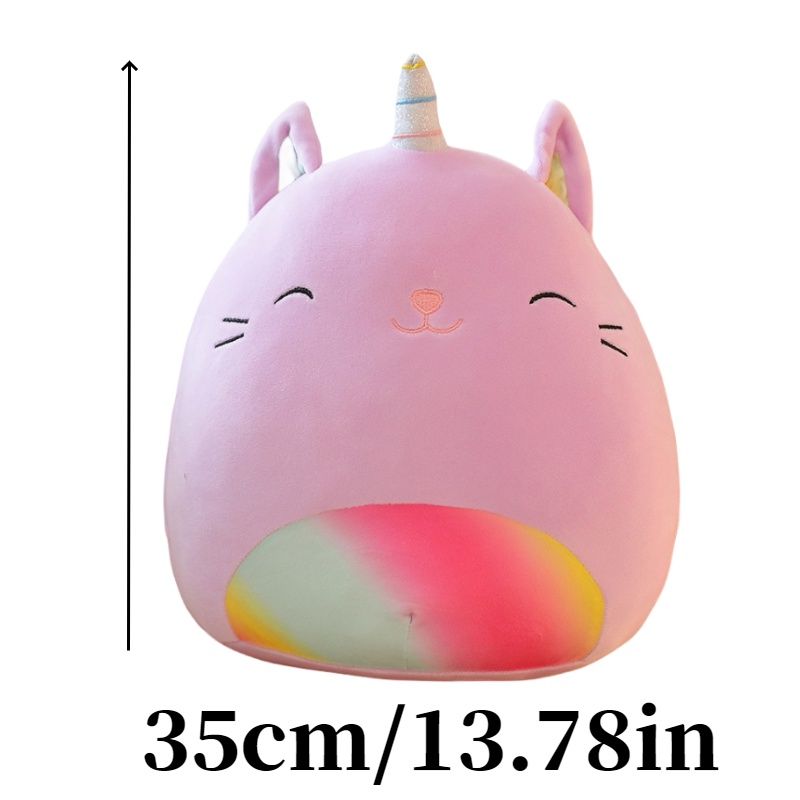 Unicorno giocattolo di peluche carino cuscino pipistrello per bambini arcobaleno maiale gatto mucca e pipistrello 35 cm disegni_voghion.com