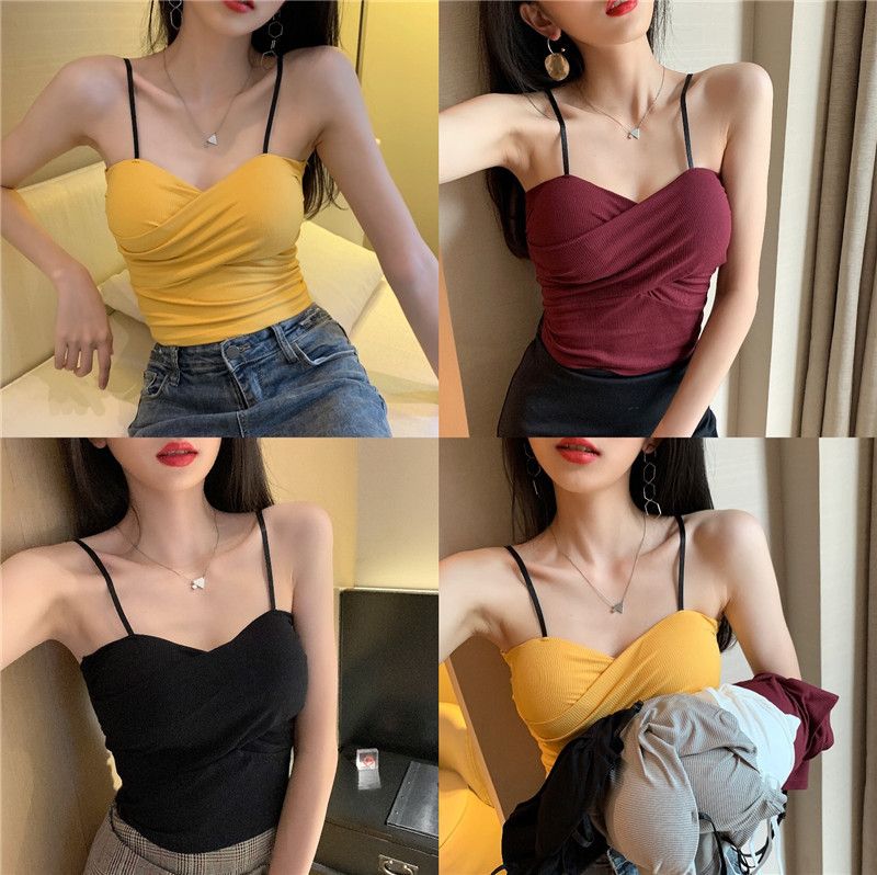 Internet celebrity thread cotton beautiful back, chest wrapping, strapless girl, student bra base, sports suspender,_voghion.com